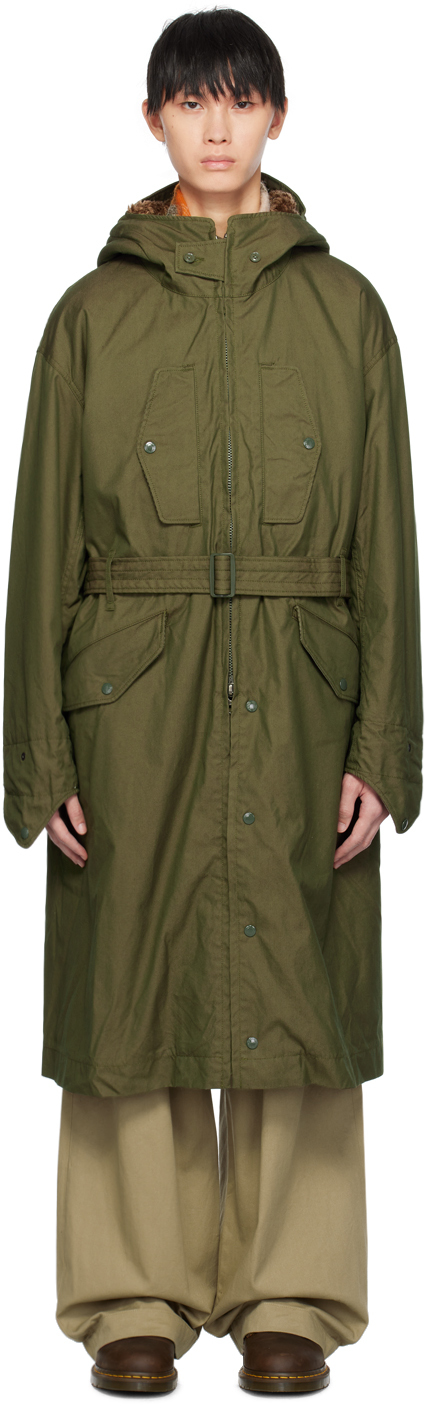 Engineered Garments Green Storm Coat In Eu001 Olive Cp Weath