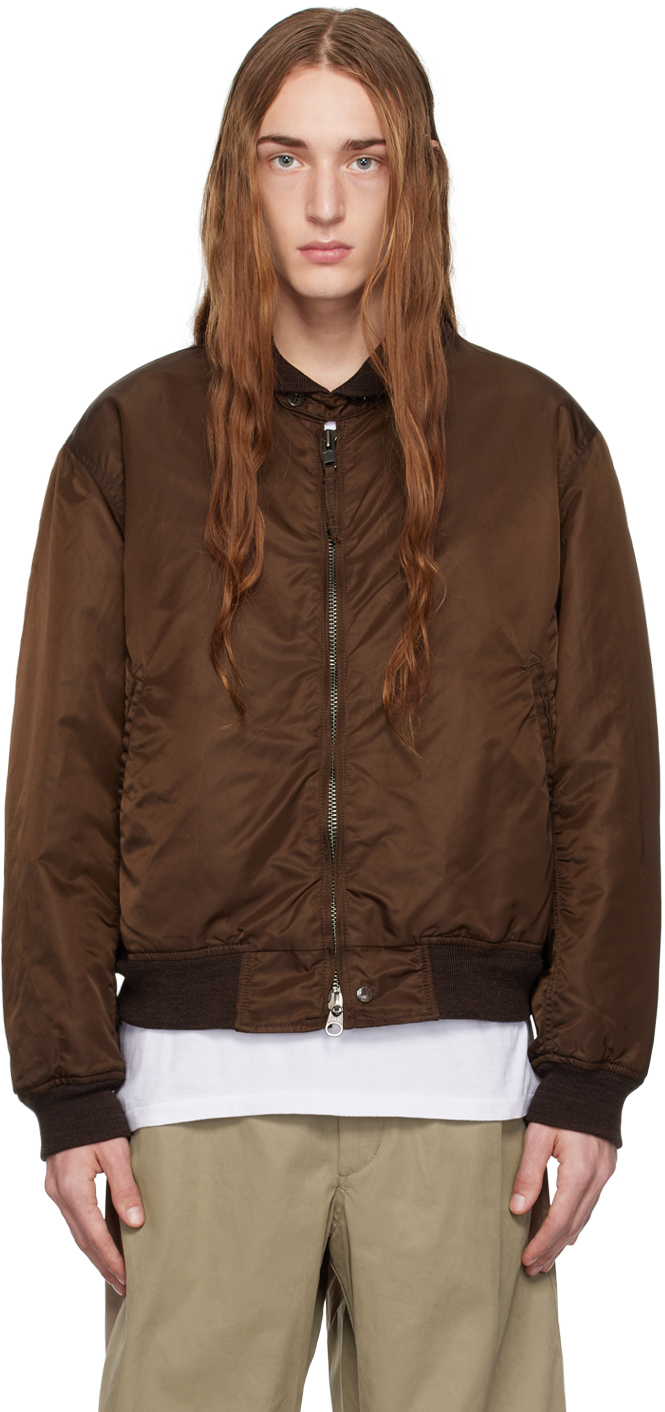Brown Insulated Bomber Jacket