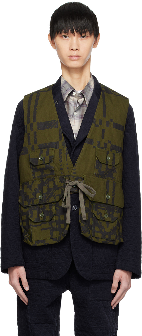 Green Fowl Vest by Engineered Garments on Sale