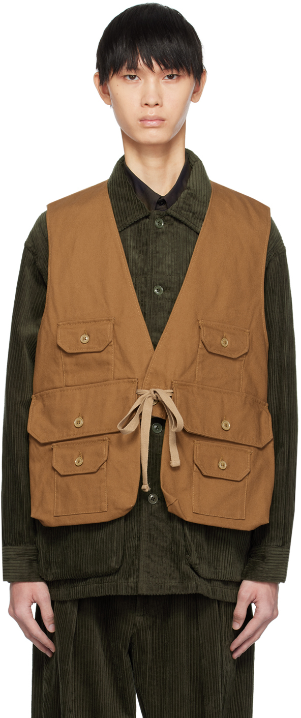 Shop Engineered Garments Brown Fowl Vest In Ct076 A-brown 12oz D
