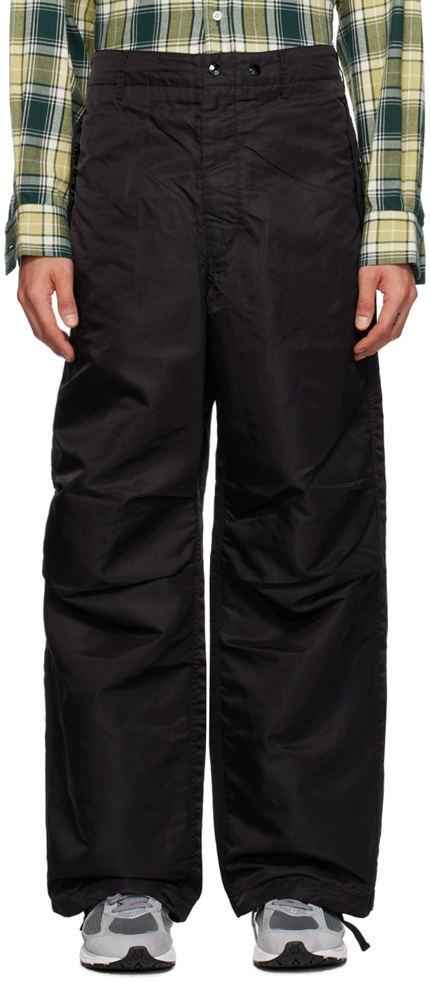 Engineered Garments Black Pleated Trousers In Ct066 A - Black Flig