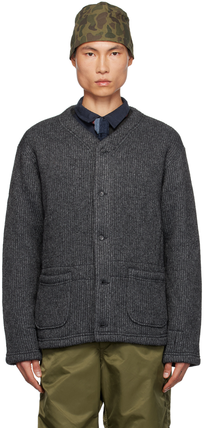 Engineered Garments Gray Button-up Cardigan In Ps008 A - Grey Wool