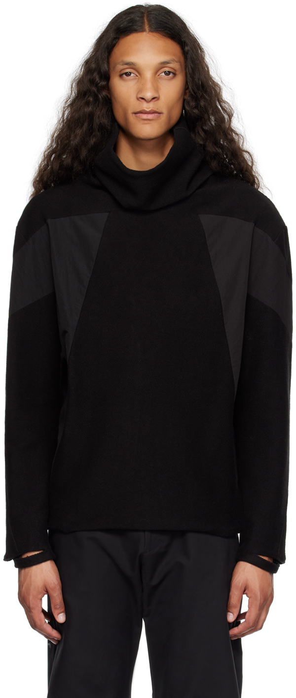 Black Paneled Turtleneck