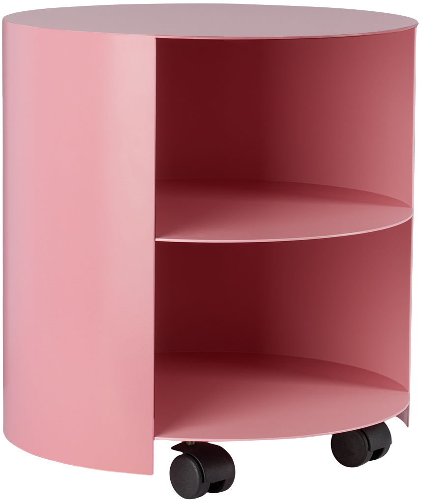 Hem Pink Hide Side Table In Light Pink