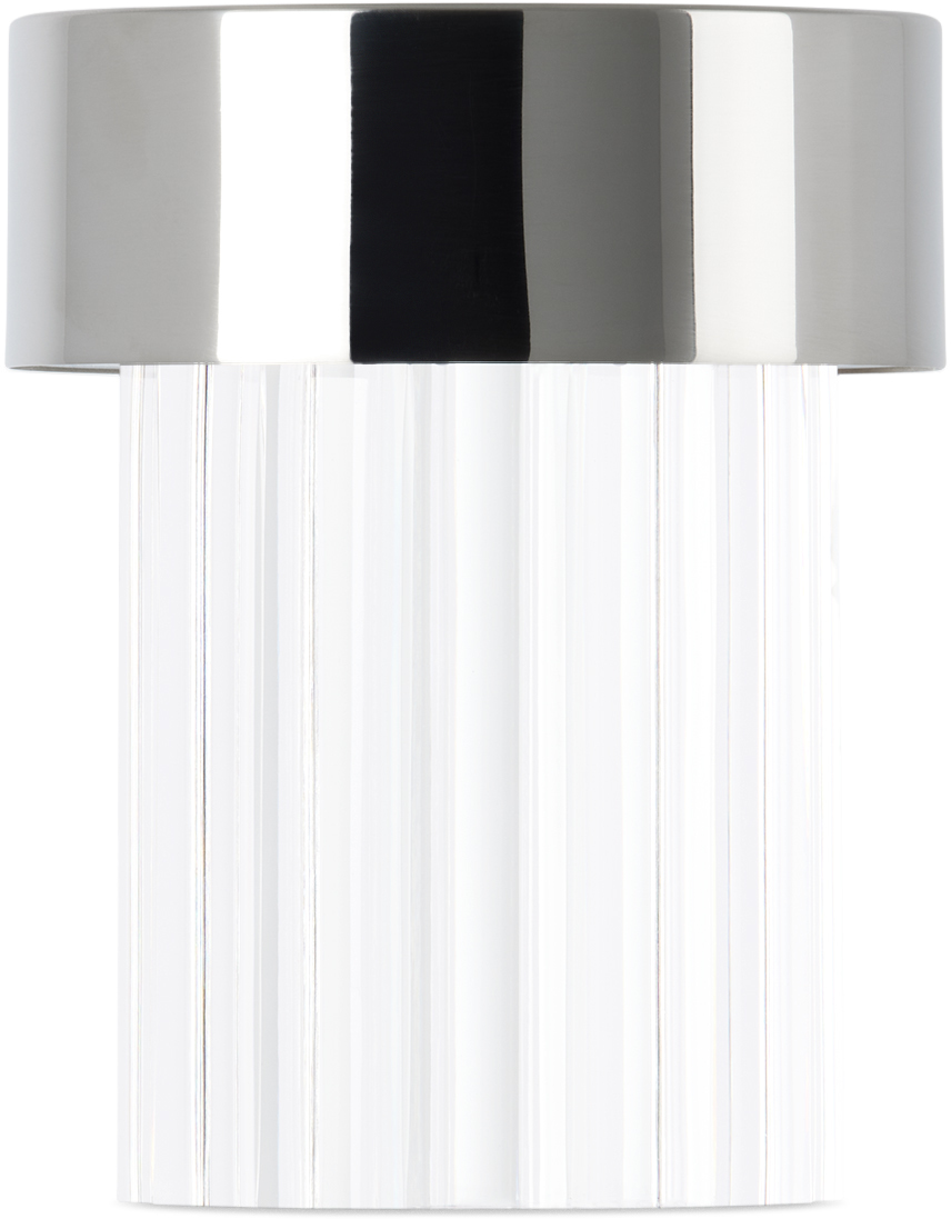 Flos Silver Last Order Fluted Portable Table Lamp In Polished Inox