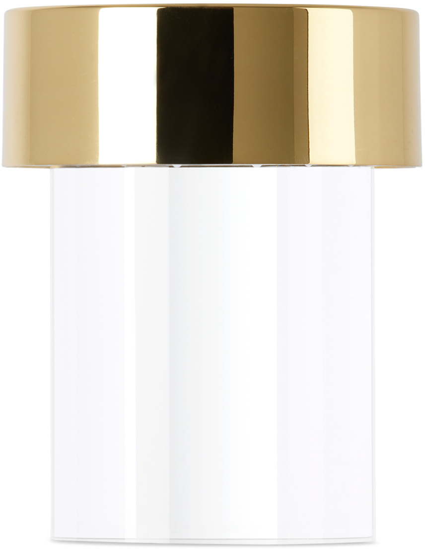 Flos Gold Last Order Clear Portable Table Lamp In Polished Brass