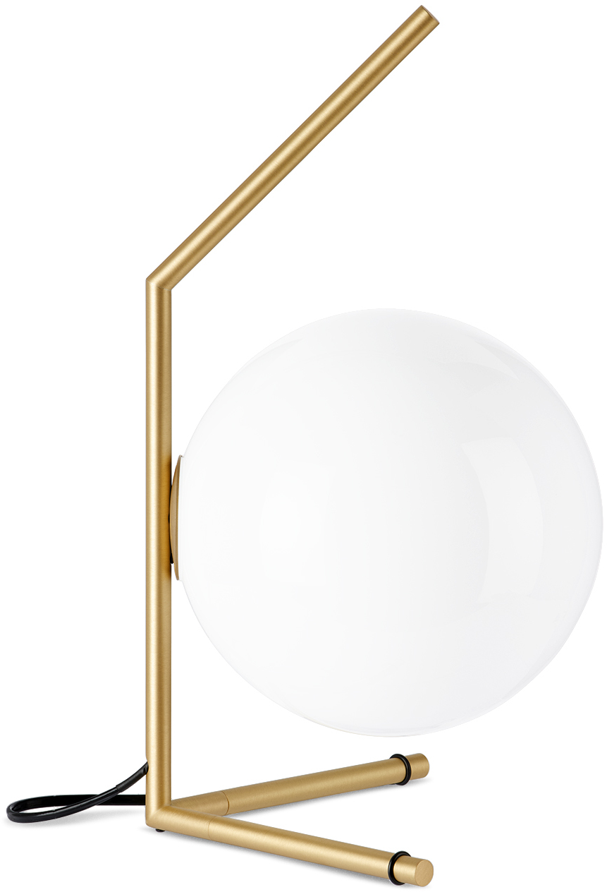 Flos Gold Ic Lights T1 Low Table Lamp In Brass