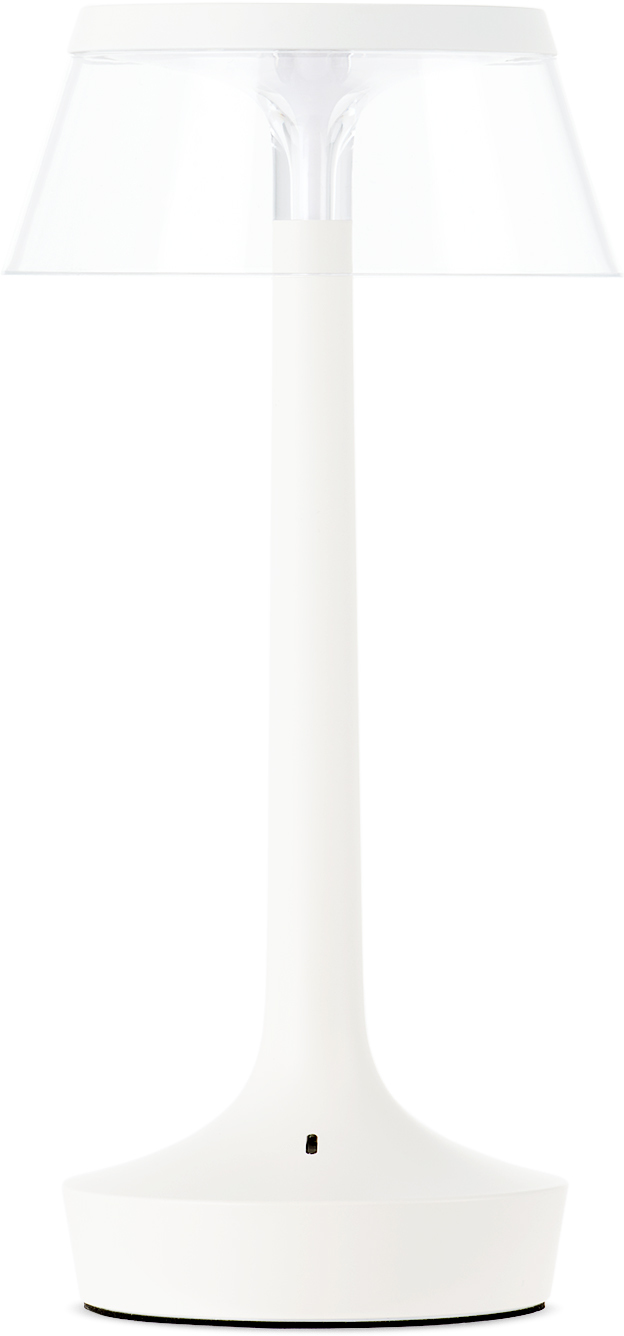 Flos White Bon Jour Unplugged Table Lamp In White/transparent