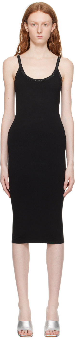 Black Crystal Midi Dress by Alexander Wang on Sale