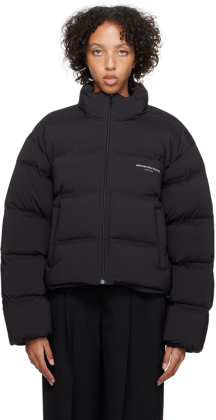 Alexander Wang: Black Cropped Down Jacket | SSENSE