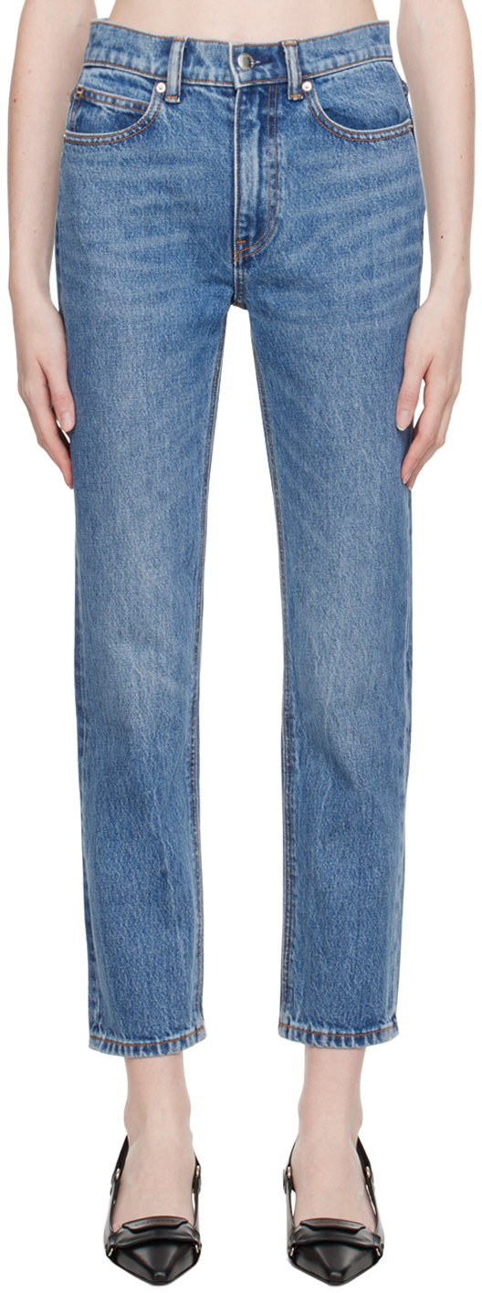 Alexander Wang Blue Stovepipe Jeans In 473 Vintage M Indigo