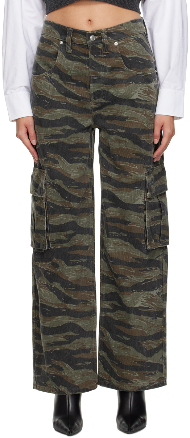 Alexander Wang Green Camouflage Jeans