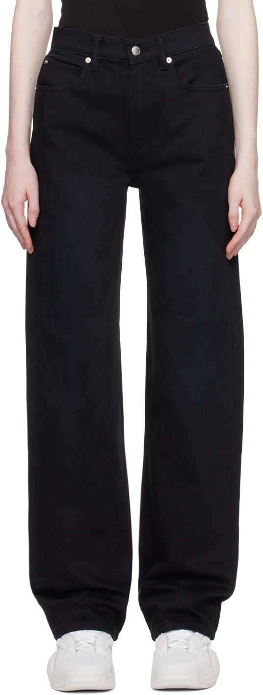 Black Stacked Jeans by Alexander Wang on Sale