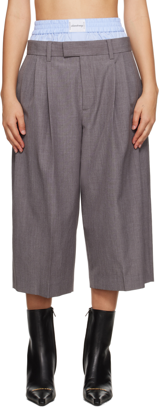 Gray Layered Trousers by Alexander Wang on Sale