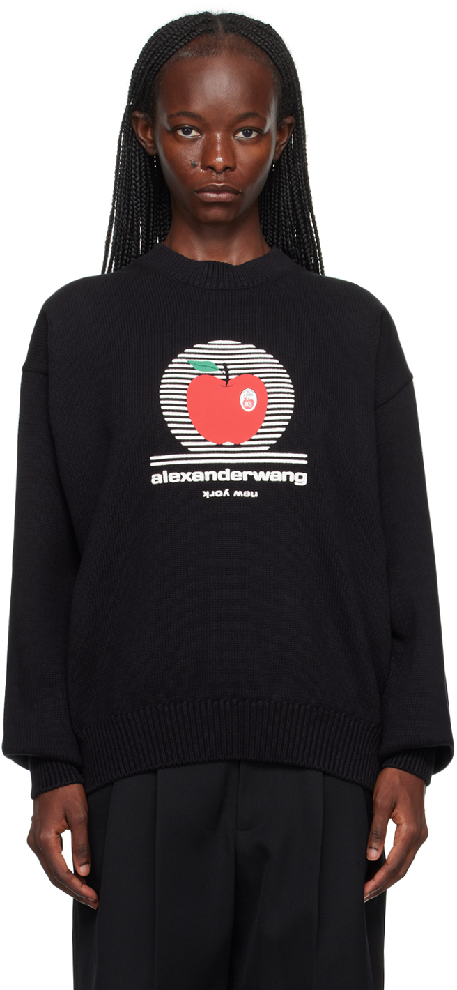 Alexander Wang: Black NY Apple Sweater | SSENSE