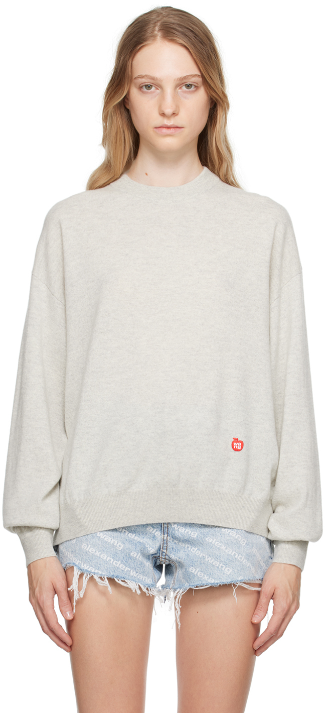 Gray Glitter Sweatshirt by alexanderwang.t on Sale