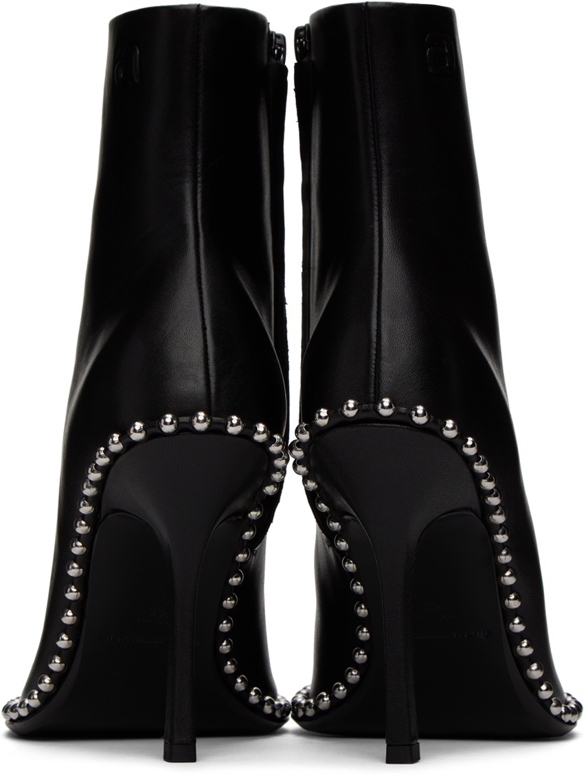 Alexander Wang Nova 105 High Heels Ankle Boots In Black Leather In Black