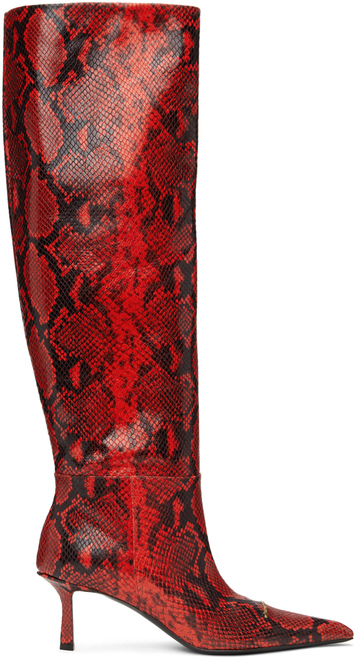 Shop Alexander Wang Red Viola Slouch Boots In 600 Red