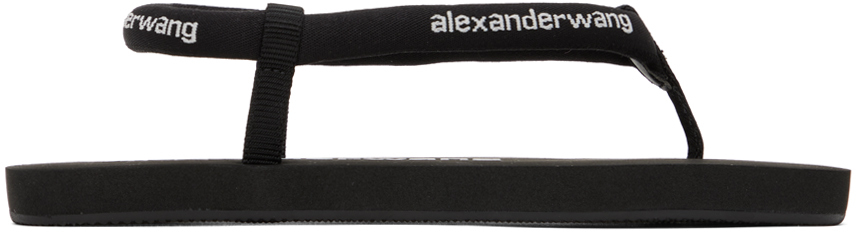 Shop Alexander Wang Black Tubular Flip Flop Sandals In 001 Black