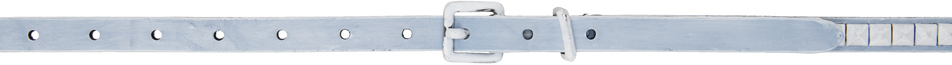 Mm6 Maison Margiela Studded Thin Belt In Weiss