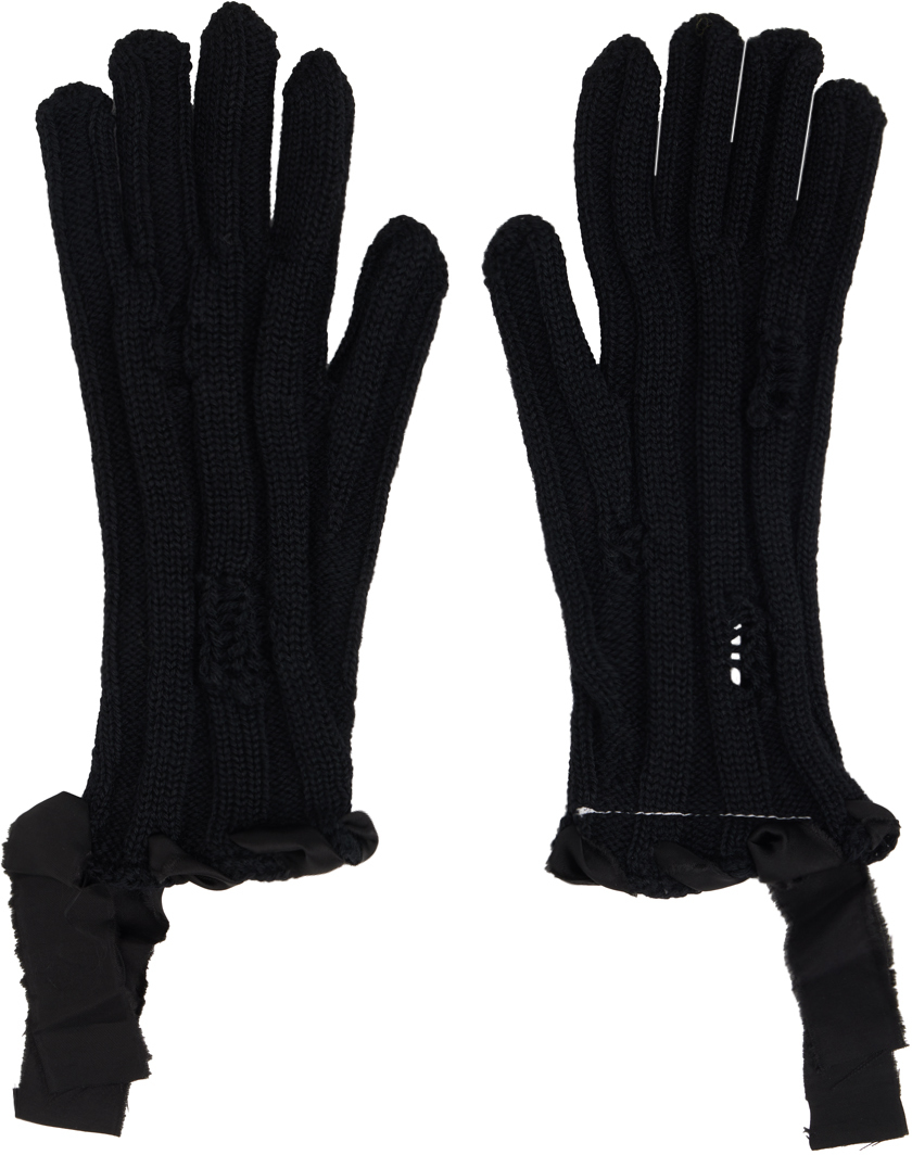 Black Distressed Gloves