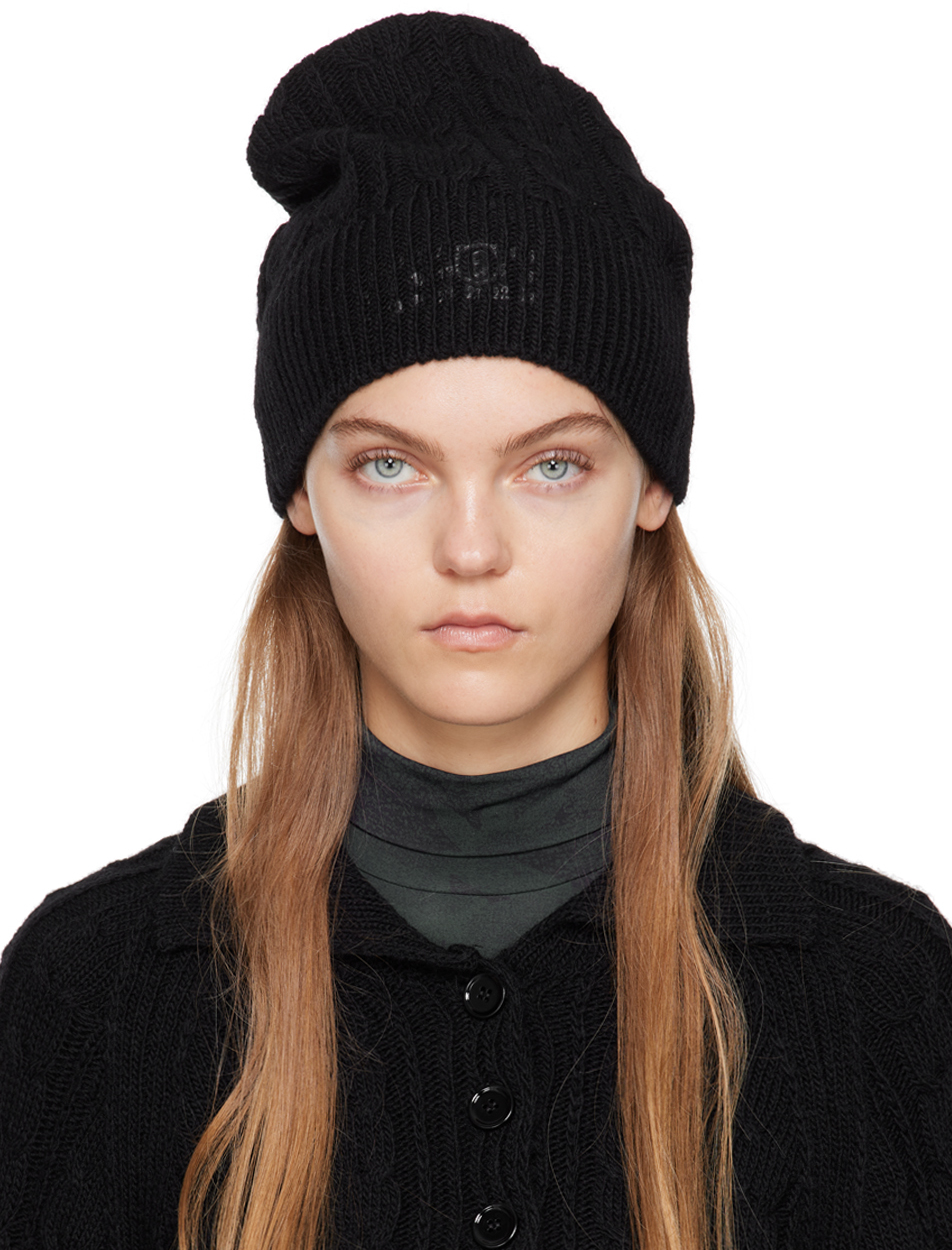 Black Cutout Beanie