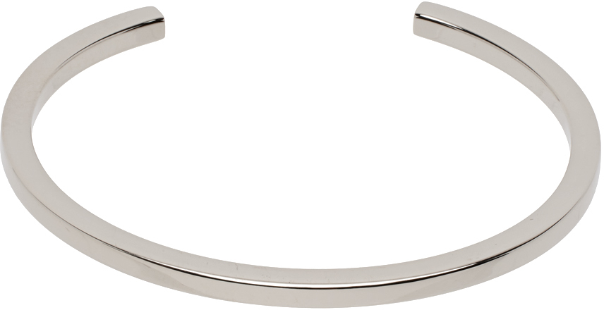 Mm6 Maison Margiela Silver Logo Cuff Bracelet In 951 Silver