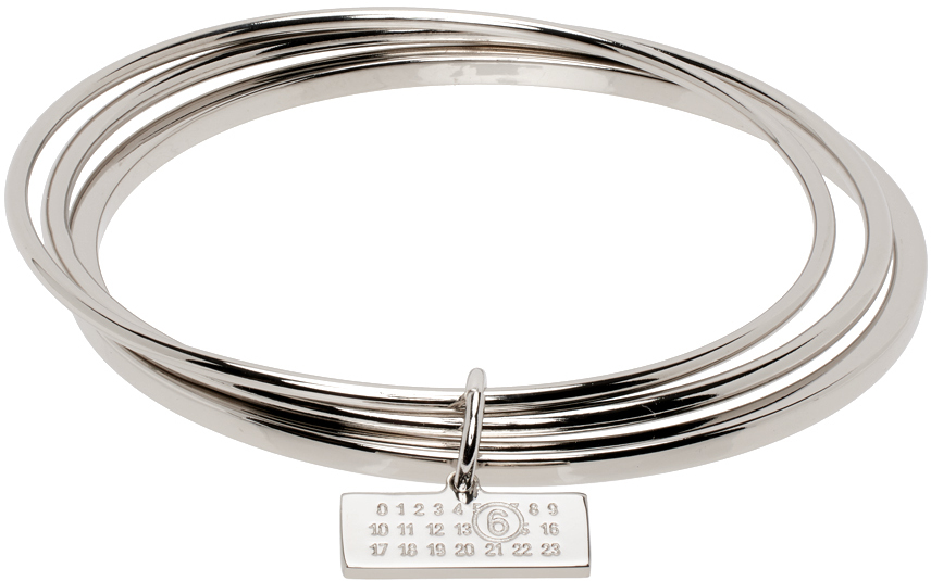 MM6 Maison Margiela: Silver Tubing Bracelet | SSENSE