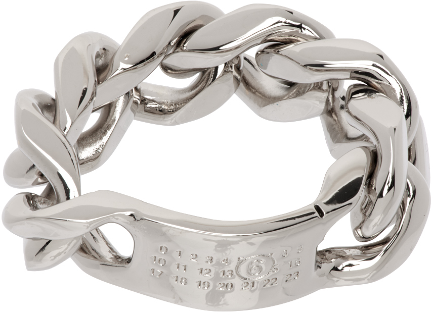 Silver Classic Chain Ring by MM6 Maison Margiela on Sale