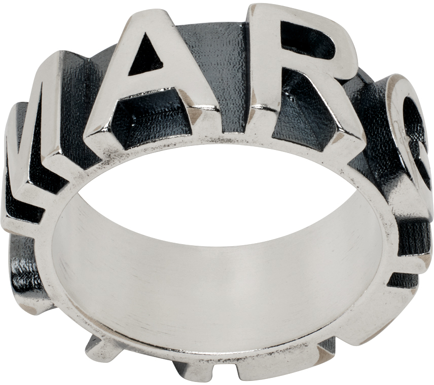 Silver Embossed Logo Ring