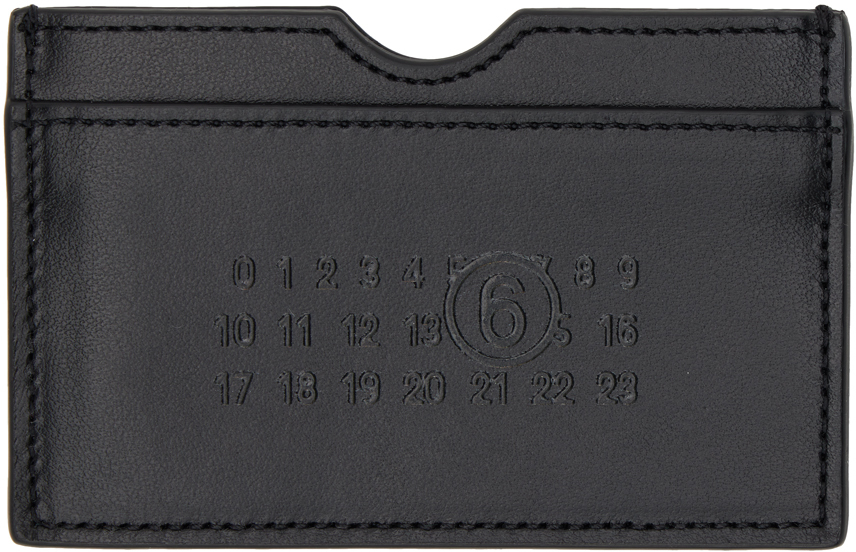 MM6 Maison Margiela: ブラック エンボスロゴ カードケース   SSENSE 日本