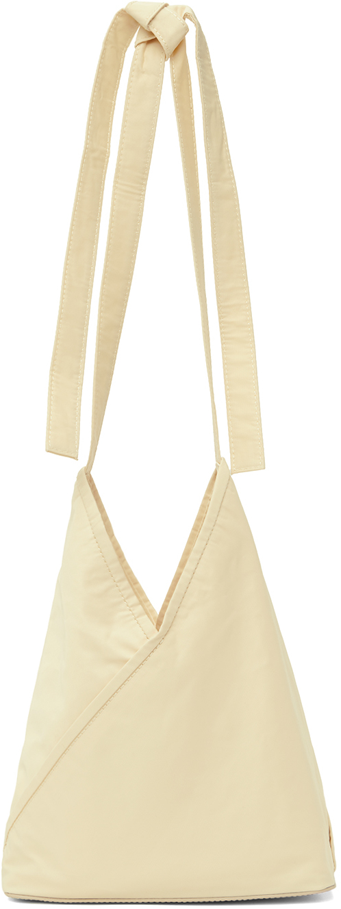 Mm6 Maison Margiela Off-white Triangle Crossbody Bag In H0518 Off White