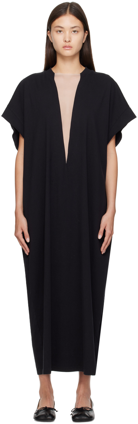 Black Oversize Maxi Dress by MM6 Maison Margiela on Sale