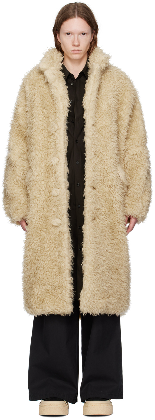 Beige Faux-Fur Coat