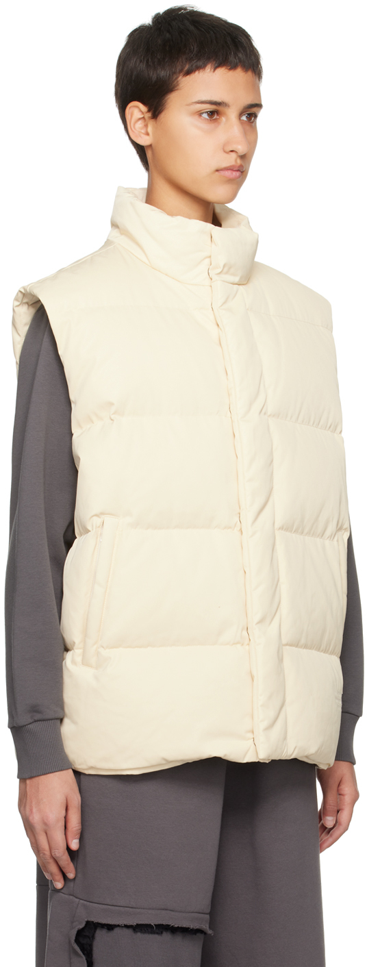 Mm6 Maison Margiela Beige Embroidered Down Vest In 213 Beige