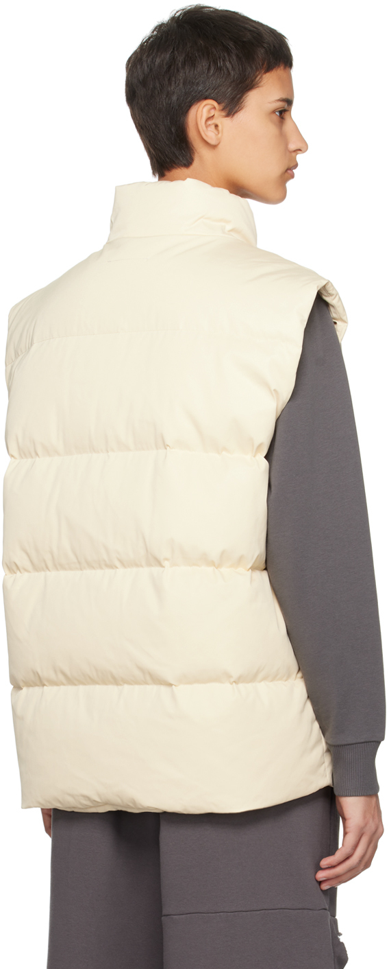 Mm6 Maison Margiela Beige Embroidered Down Vest In 213 Beige