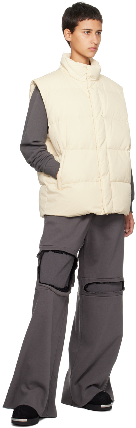 Mm6 Maison Margiela Beige Embroidered Down Vest In 213 Beige