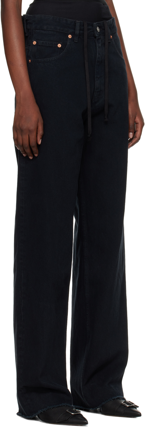 Shop Mm6 Maison Margiela Black Layered Jeans In 900 Black