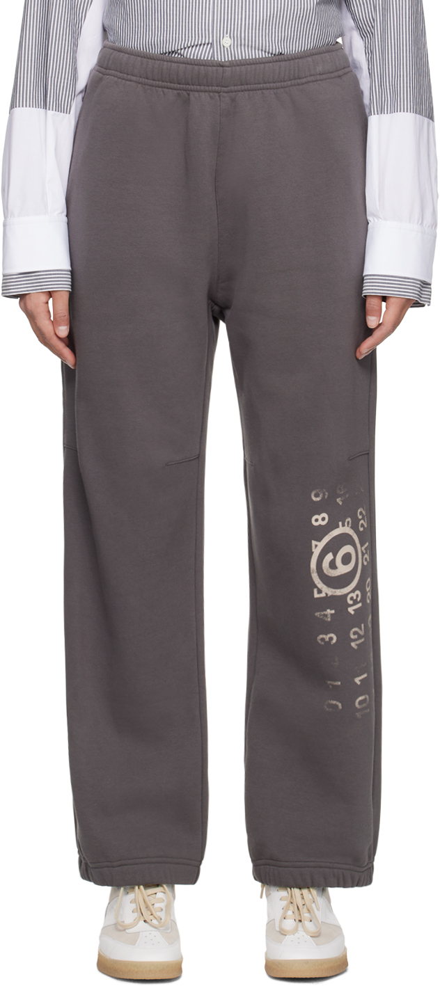 Mm6 Maison Margiela Grey Printed Lounge Trousers In 860 Grey