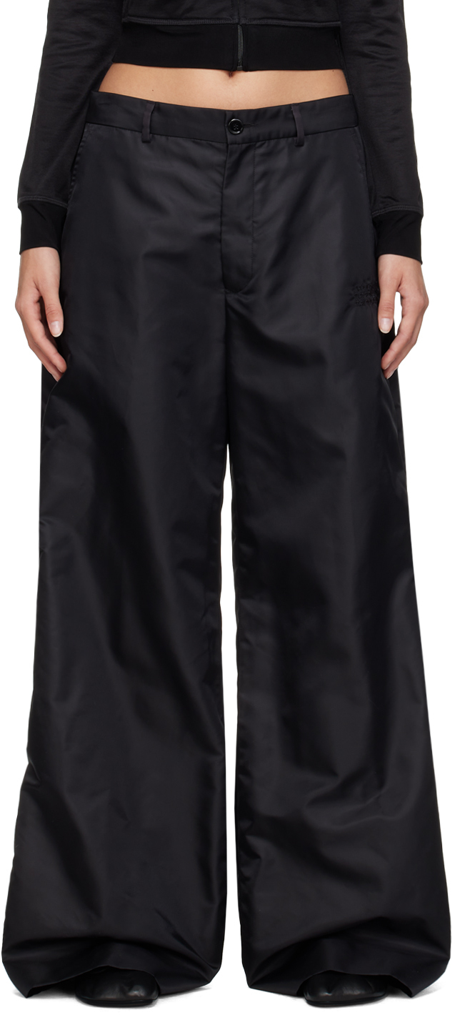 Shop Mm6 Maison Margiela Black Flared Trousers In 900 Black