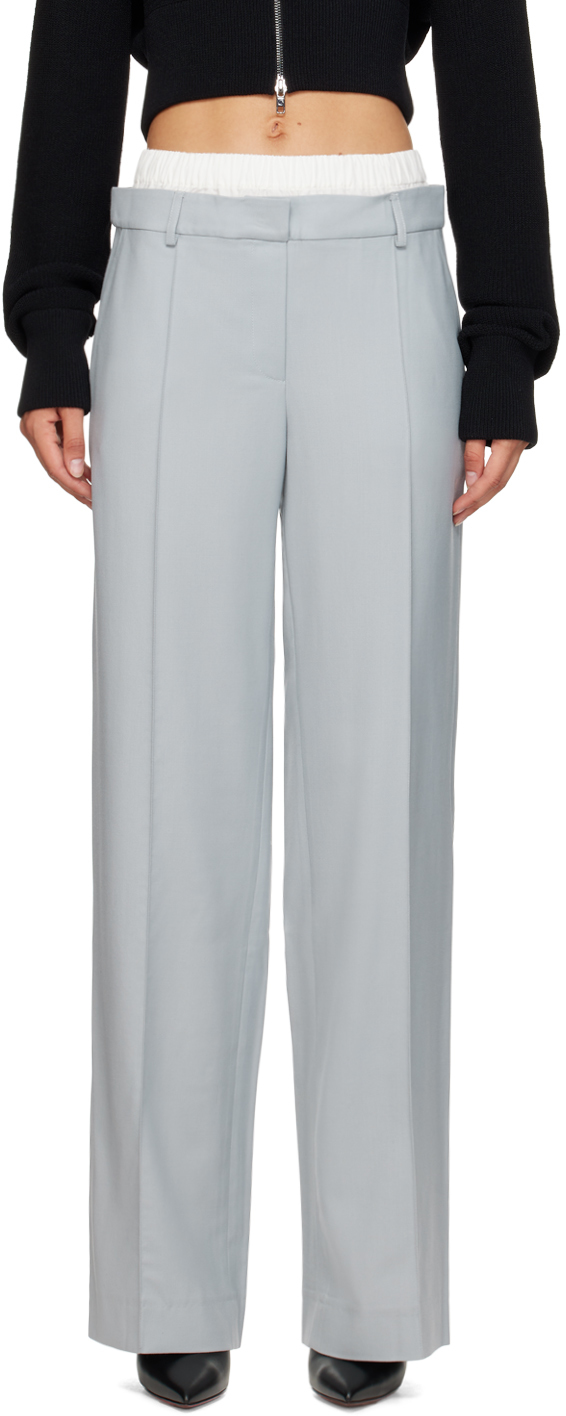 Shop Aya Muse Blue Pinched Seam Trousers