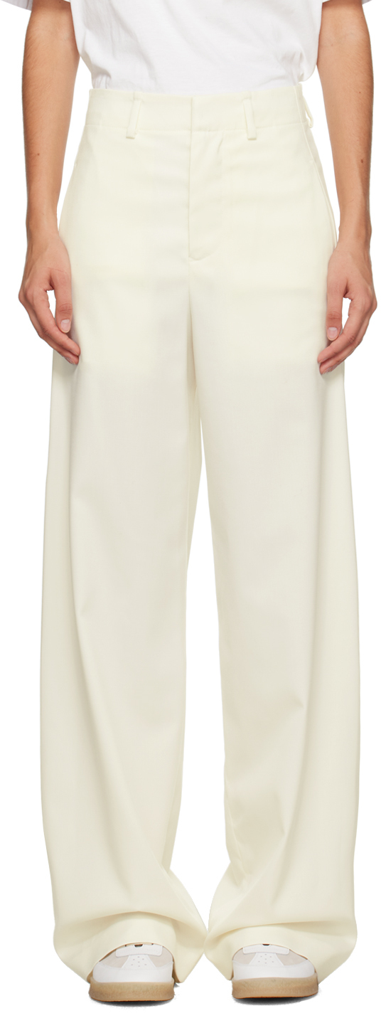 Mm6 Maison Margiela Off-white Four-pocket Trousers In 101 Off White