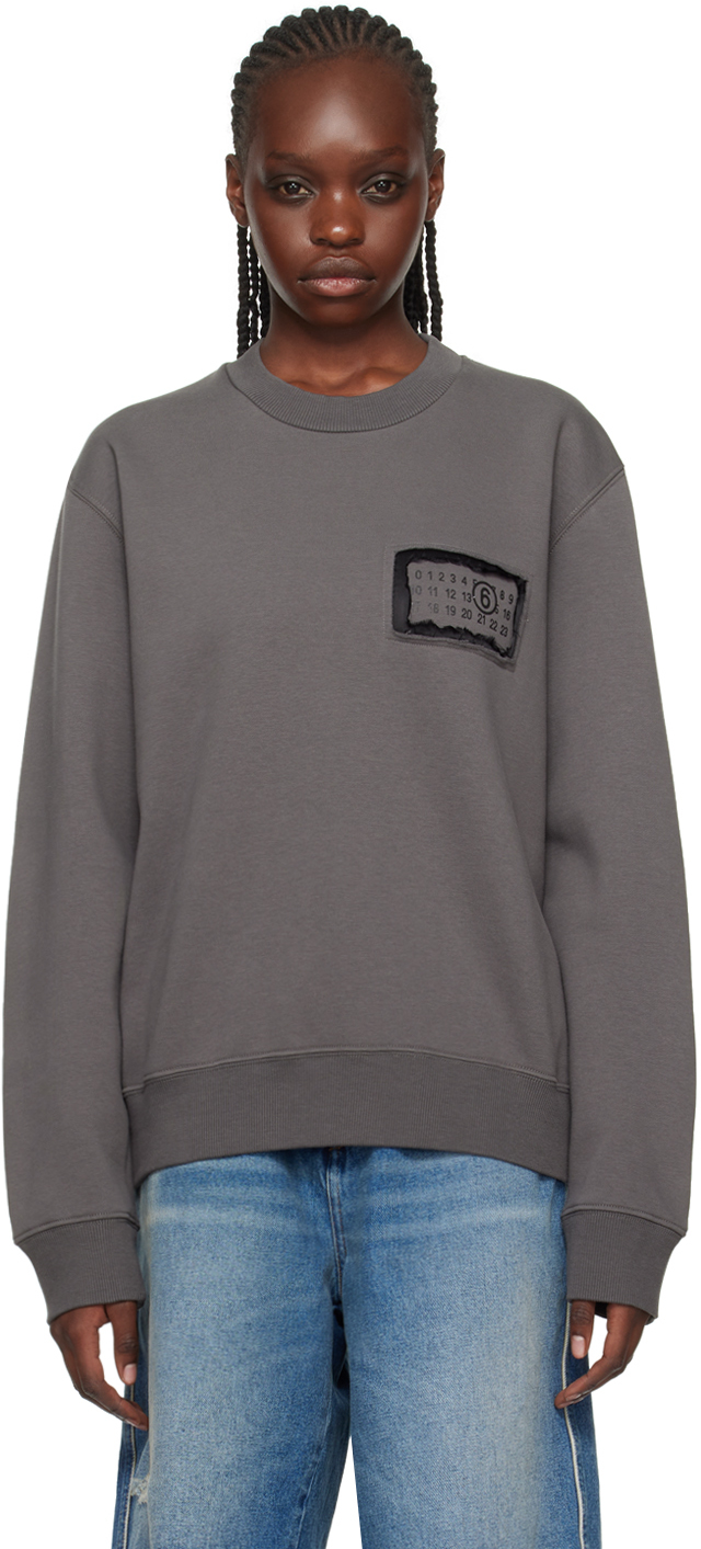 Mm6 Maison Margiela Gray Layered Patch Sweatshirt In 860 Grey