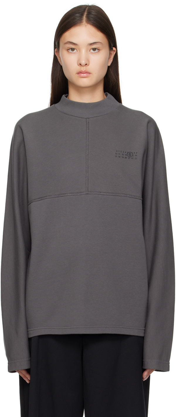 Mm6 Maison Margiela Gray Printed Sweatshirt In 860 W.grey
