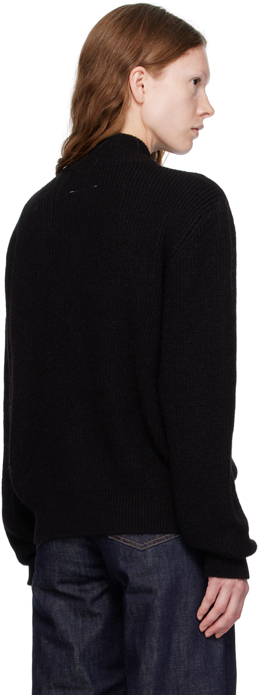Shop Mm6 Maison Margiela Black Distressed Cardigan In 900 Black