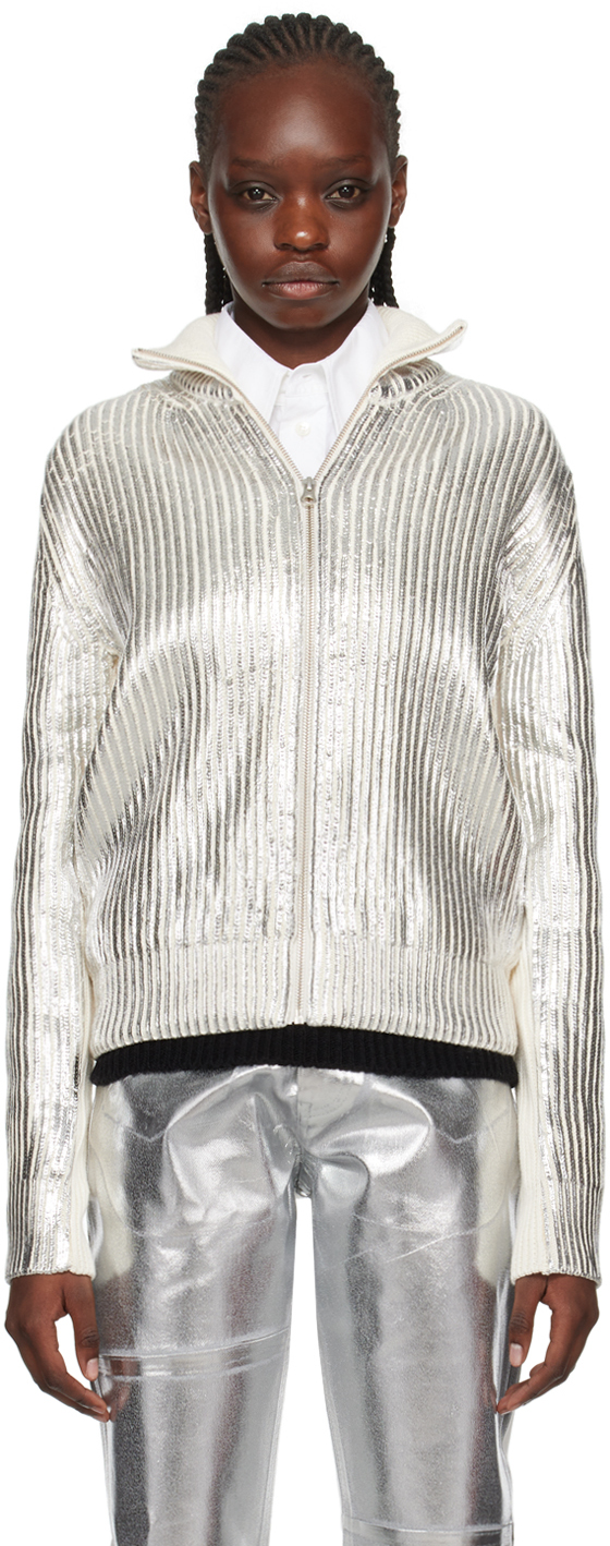 Off-White & Silver Foil Sweater