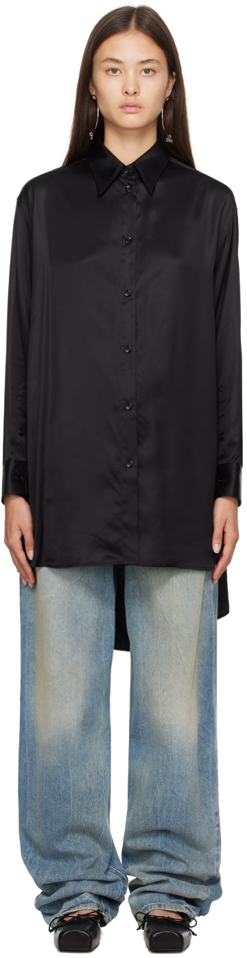 Mm6 Maison Margiela Black Cutout Shirt In 900 Black