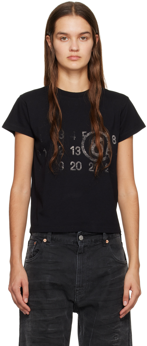 Mm6 Maison Margiela Graphic-print Cotton T-shirt In 900 Black