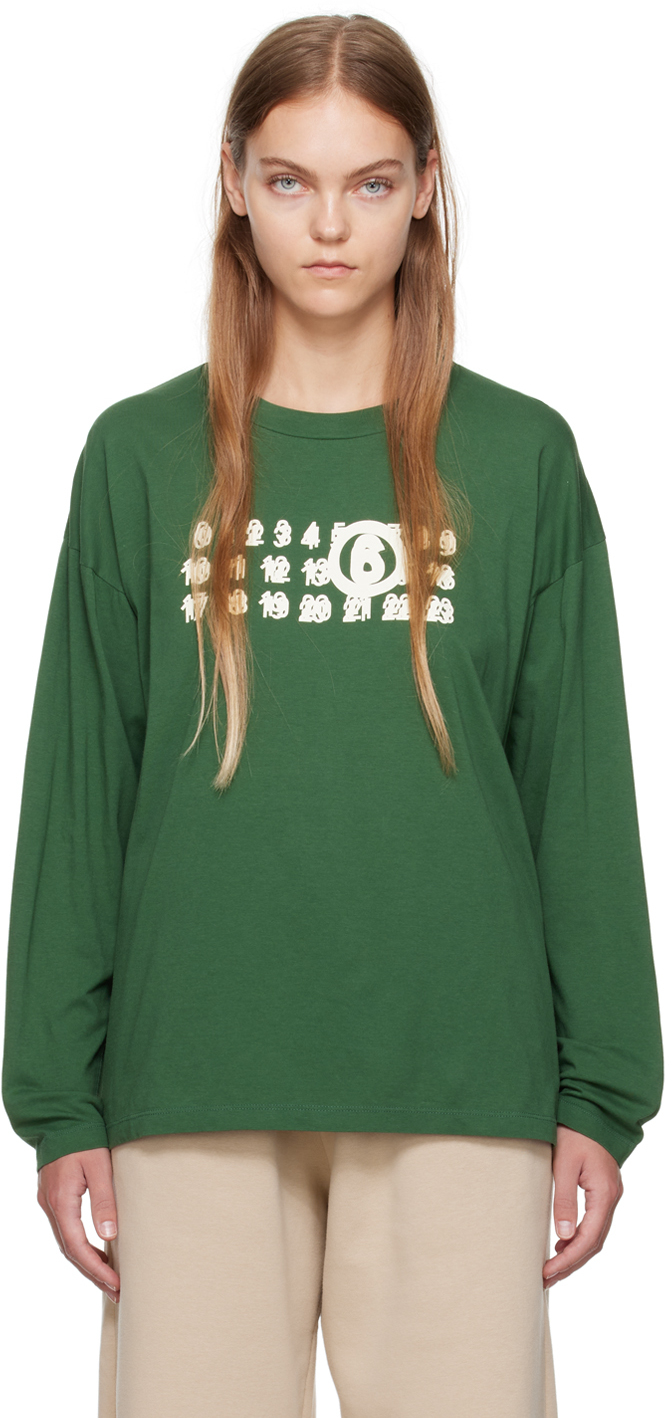 Green Printed Long Sleeve T-Shirt