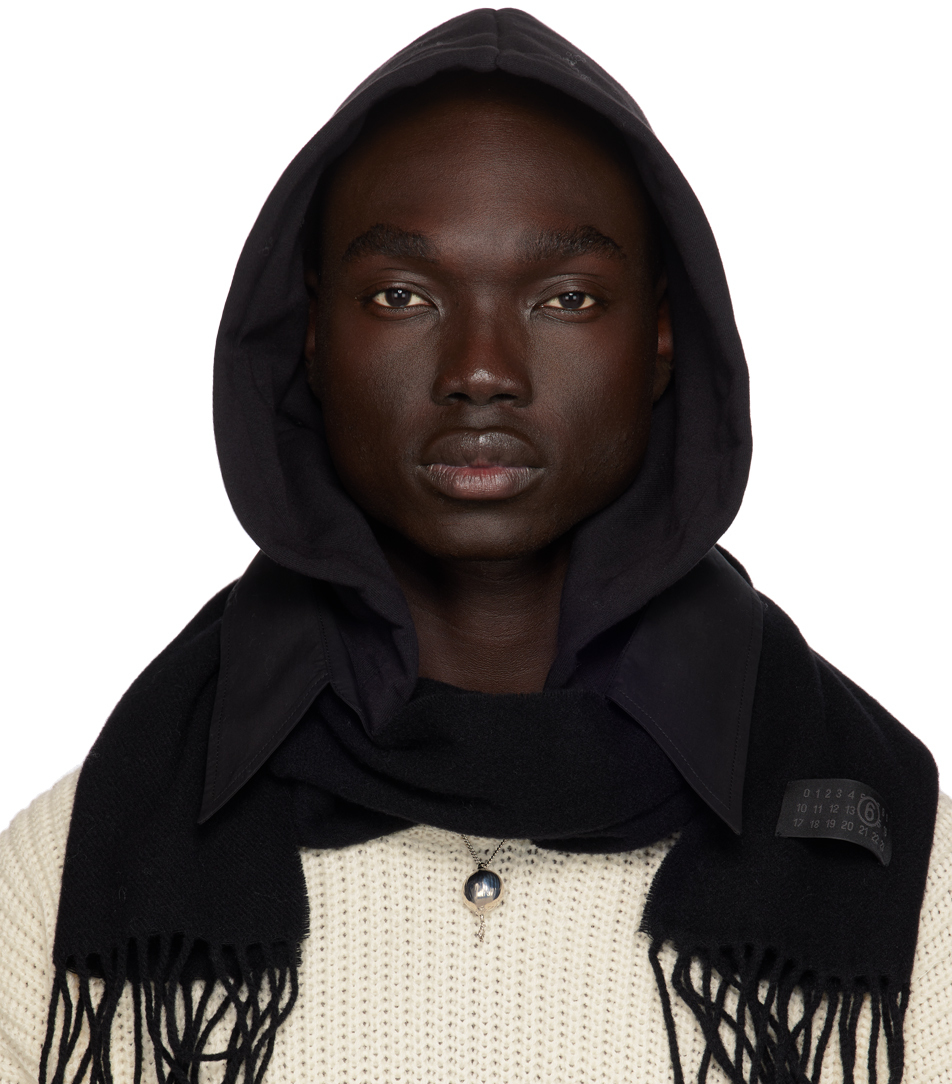 MM6 MAISON MARGIELA BLACK HOODED SCARF